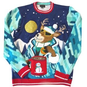 Blizzard‎ Bay unisex Ugly Christmas Sweater- Medium Reindeer Hot Cocoa